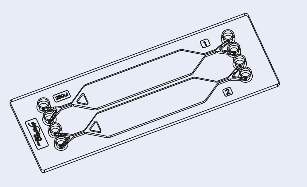 Design of the 250 &micro;L rhombic chamber chip