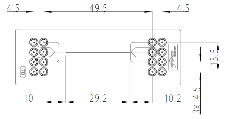 Dimensions of the droplet generator chip with one channel design