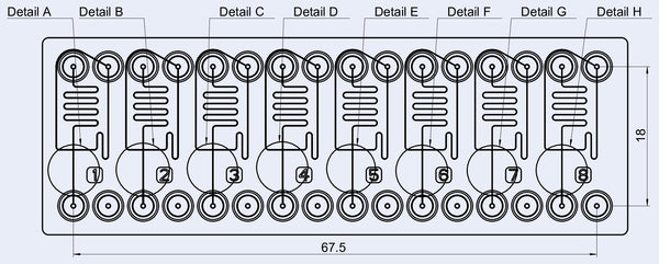 Dimensions of the droplet generator chip (50-80 &micro;m)
