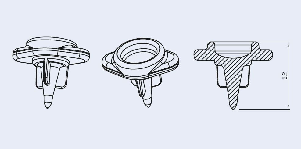 Details of the male mini Luer plugs with low-volume displacement