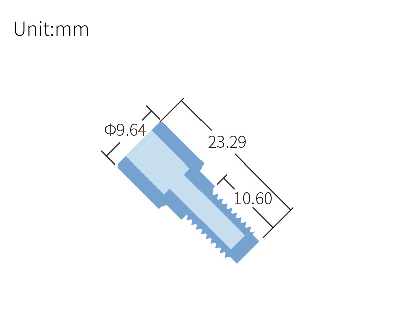 technical drawing of Threaded Plug M6 (pack of 10) - PP NU-016